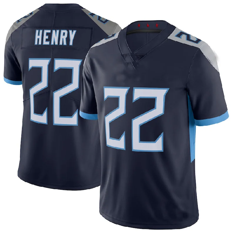 Rugby Jerseys With Custom Sleeve Printing-T.Titans #22 Derrick Henry Navy Vapor Untouchable Limited Jersey Stitched American Football Jerseys