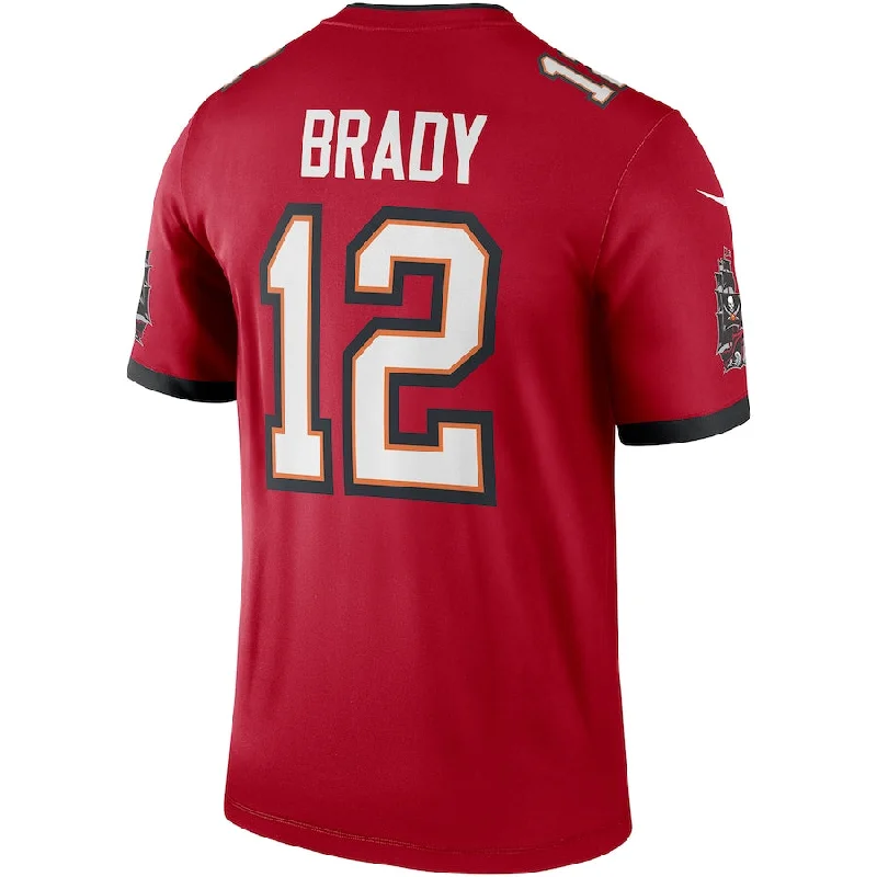 Custom Rugby Jerseys With Player Stats-TB.Buccaneers #12 Tom Brady Red Legend Jersey Stitched American Football Jerseys