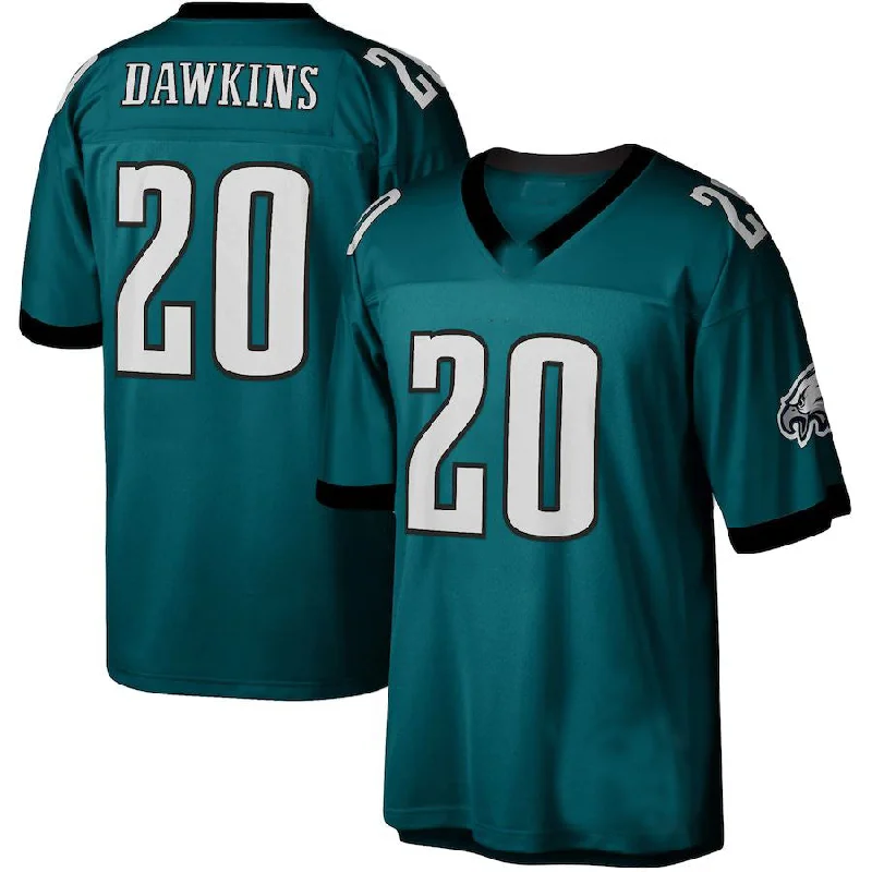 Rugby Jerseys With Custom Name Tags-P.Eagles #20 Brian Dawkins Mitchell & Ness Midnight Green 1996 Legacy Replica Jersey Stitched American Football Jerseys