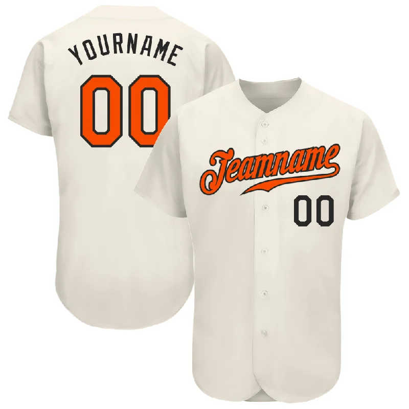 Personalized Baseball Jerseys For Event Gifting-Custom Cream Orange-Black Authentic Baseball Jersey