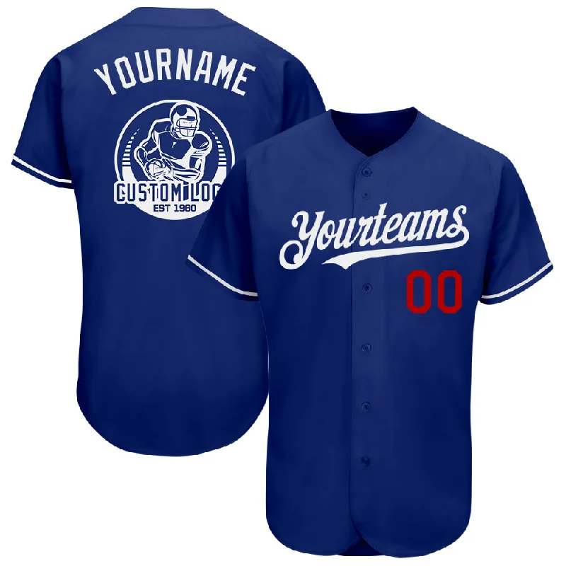 Custom Baseball Jerseys For Regional Competitions-Custom Royal Red-White Authentic Baseball Jersey