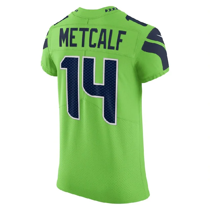 Personalized Rugby Jerseys For Teams-S.Seahawks #14 DK Metcalf Neon Green Alternate Vapor Elite Player Jersey Stitched American Football Jerseys