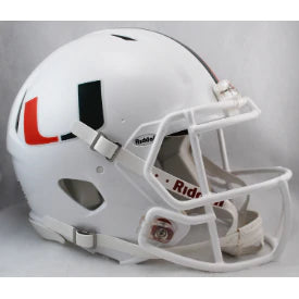 Custom Rugby Helmets With High-Quality Materials-Miami Hurricanes Full Size Authentic Speed Football Helmet - NCAA