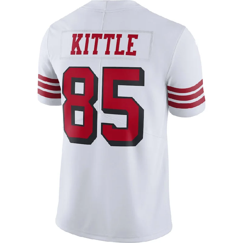 Custom Rugby Jerseys For Social Gatherings-SF.49ers #85 George Kittle New White Black Stitched American Football Jerseys 2022