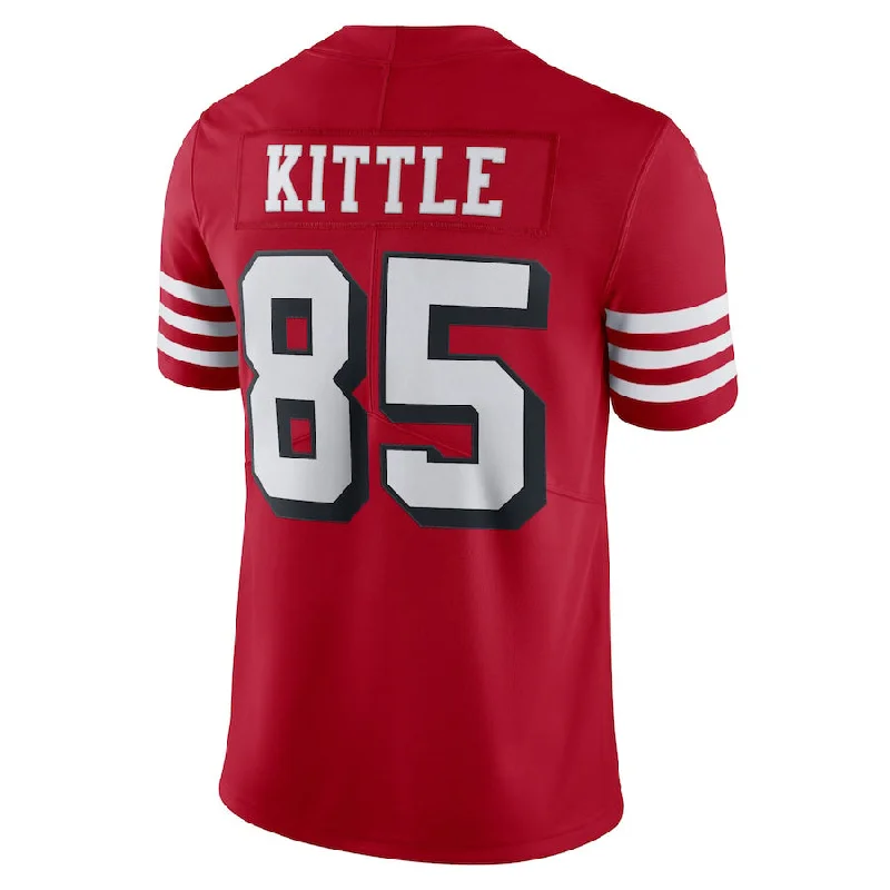 Custom Rugby Jerseys For Limited-Time Offers-SF.49ers #85 George Kittle New Red Black Stitched American Football Jerseys 2022