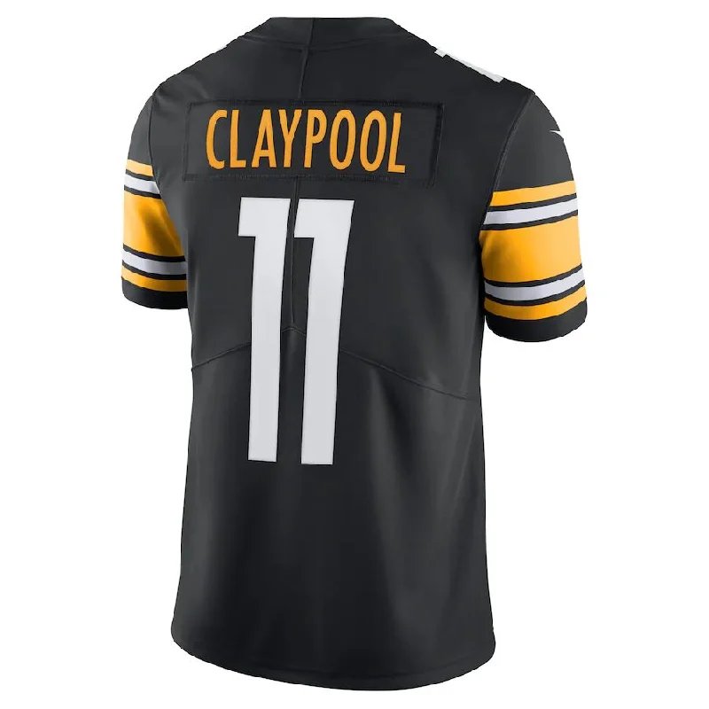 Custom Rugby Jerseys With Custom Sleeve Text-P.Steelers #11 Chase Claypool Black Vapor Limited Player Jersey Stitched American Football Jerseys