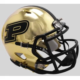 Rugby Helmets For Youth Rugby Events-Purdue Boilermakers NCAA Mini Chrome Speed Football Helmet Chrome - NCAA