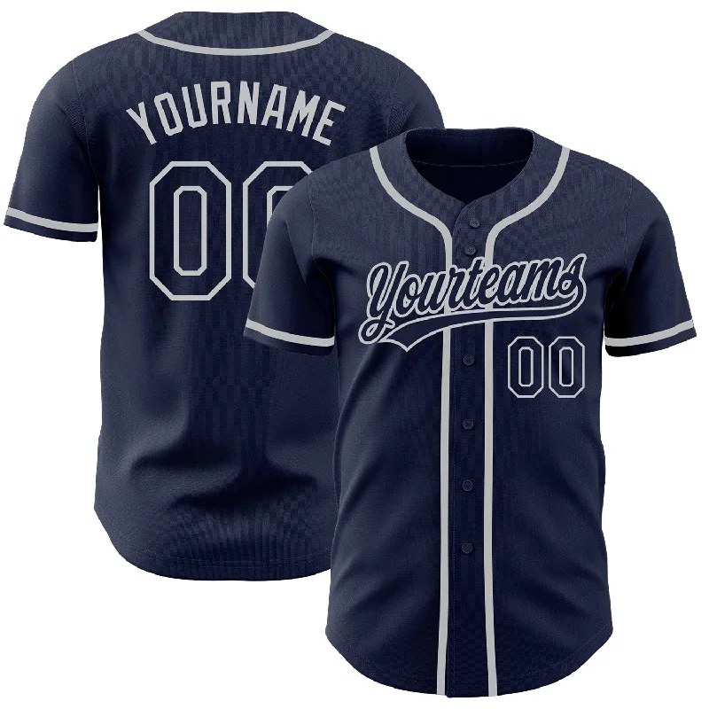 Baseball Jerseys For Team Anniversaries-Custom Navy Navy-Gray Authentic Baseball Jersey