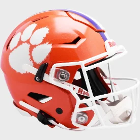 Custom Rugby Helmets With Extra Protection Layers-Clemson Tigers Full Size Authentic Speedflex Football Helmet - NCAA