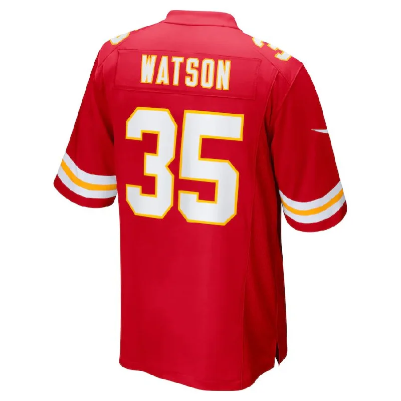 Personalized Rugby Jerseys For Holiday Season-KC.Chiefs #35 Jaylen Watson Red Game Player Jersey Stitched American Football Jerseys