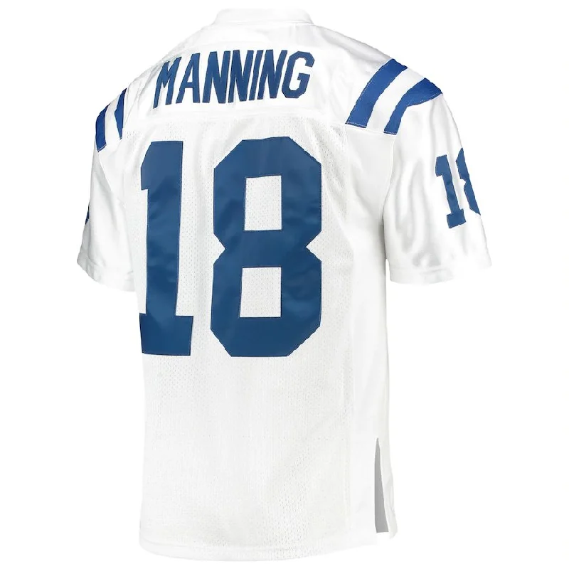 Custom Rugby Jerseys For Holiday Gifts-IN.Colts #18 Peyton Manning Mitchell & Ness White 2006 Super Bowl XLI Authentic Retired Player Jersey Stitched American Football Jerseys