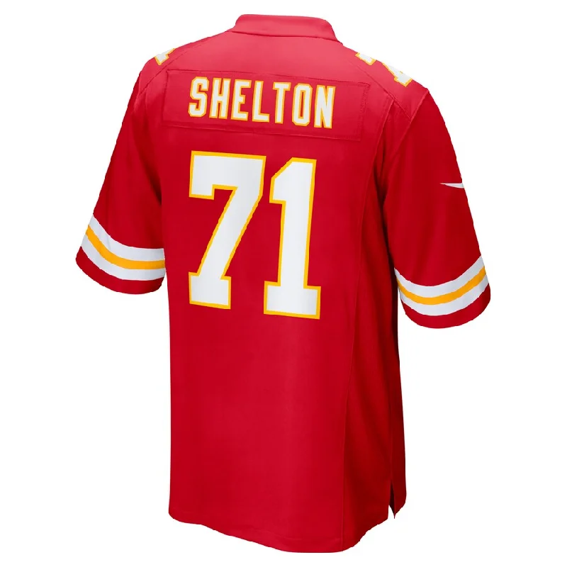 Personalized Rugby Jerseys For Team Photos-KC.Chiefs #71 Danny Shelton Red Game Player Jersey Stitched American Football Jerseys