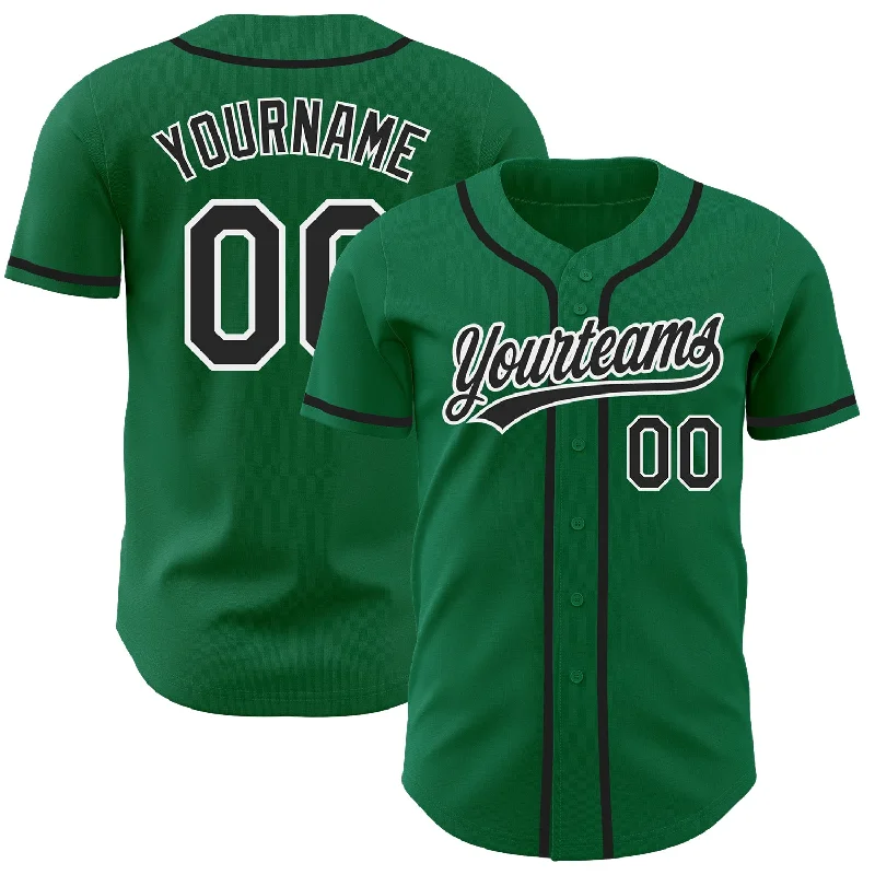 Baseball Jerseys For Local Leagues-Custom Kelly Green Black-White Authentic Baseball Jersey