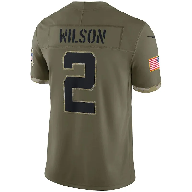 Custom Rugby Jerseys For Major Events-NY.Jets  #2 Zach Wilson Olive 2022 Salute To Service Limited Jersey Stitched American Football Jerseys