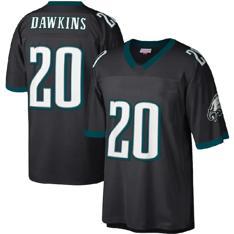 Custom Rugby Jerseys With Bold Fonts-P.Eagles #20 Brian Dawkins Mitchell & Ness Black Legacy Replica Jersey Stitched American Football Jerseys