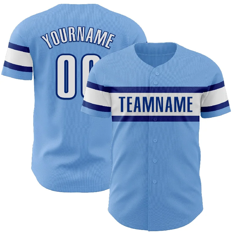 Baseball Jerseys For League Competitions-Custom Light Blue White-Royal Authentic Baseball Jersey