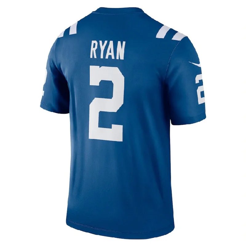 Personalized Rugby Jerseys For Local Supporters-IN.Colts #2 Matt Ryan Royal Legend Jersey Stitched American Football Jerseys