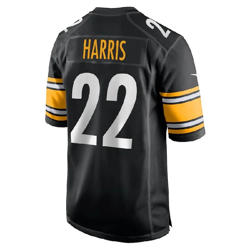 Custom Rugby Jerseys For Club Competitions-P.Steelers #22 Najee Harris Black Game Jersey Stitched American Football Jerseys