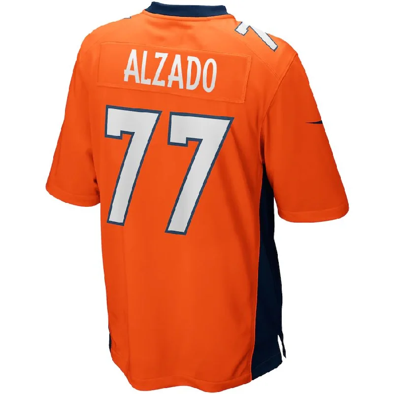 Custom Rugby Jerseys For Fundraising Events-D.Broncos #77 Lyle Alzado Orange Game Retired Player Jersey Stitched American Football Jerseys