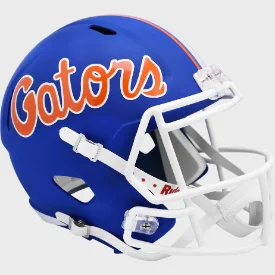 Custom Rugby Helmets For College Events-Florida Gators Full Size Speed Replica Football Helmet Matte Blue - NCAA