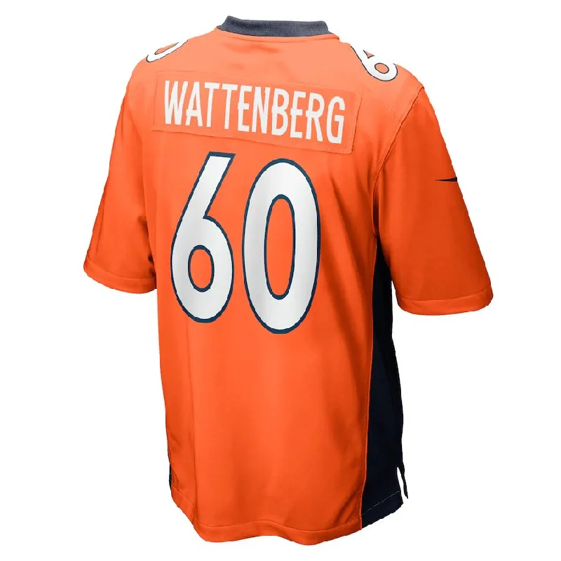 Rugby Jerseys For Custom Team Wear-D.Broncos #60 Luke Wattenberg Orange Game Player Jersey Stitched American Football Jerseys