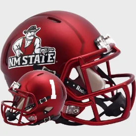 Custom Rugby Helmets For Team Spirit-New Mexico State Aggies NCAA Mini Speed Football Helmet Anodized Maroon - NCAA