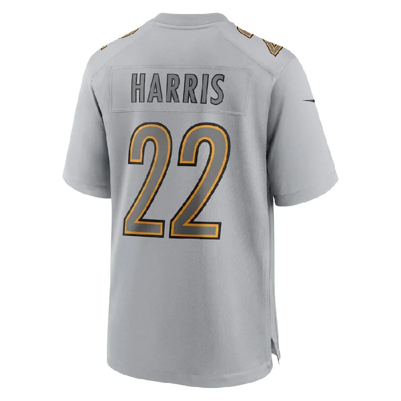 Personalized Rugby Jerseys For Off-Field Wear-P.Steelers #22 Najee Harris Gray Atmosphere Fashion Game Jersey Stitched American Football Jerseys