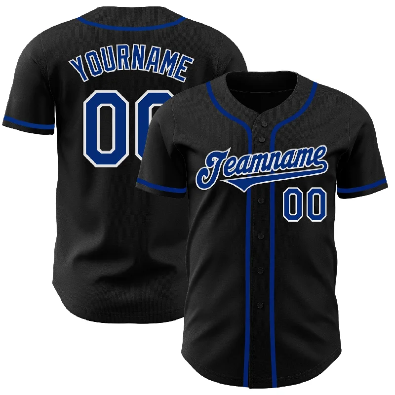 Custom Baseball Jerseys For Schools & Colleges-Custom Black Royal-White Authentic Baseball Jersey