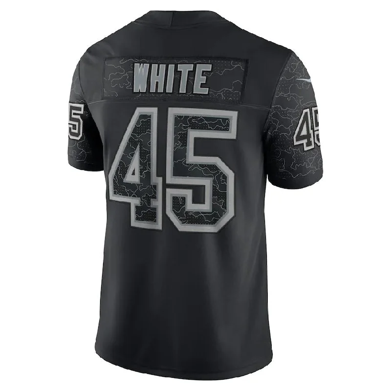 Custom Rugby Jerseys With Unique Designs-TB.Buccaneers #45 Devin White Black RFLCTV Limited Jersey Stitched American Football Jerseys