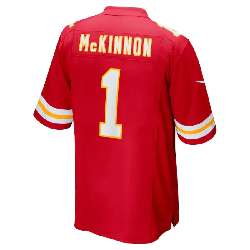 Custom Rugby Jerseys For Supporter Gifts-KC.Chiefs #1 Jerick McKinnon Red Game Player Jersey Stitched American Football Jerseys