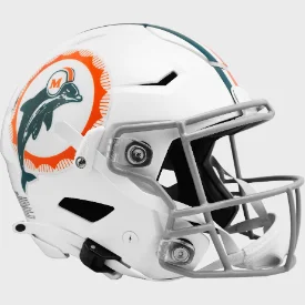 Custom Rugby Helmets With Flexible Padding Options-Miami Dolphins Full Size Authentic SpeedFlex Football Helmet Tribute - NFL