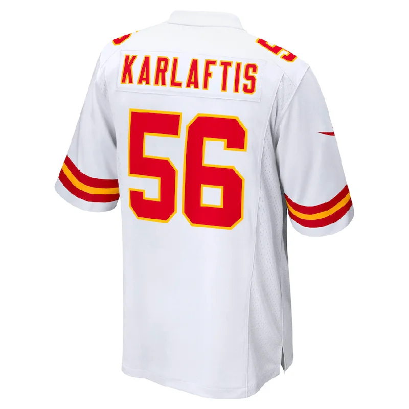 Personalized Rugby Jerseys For Group Customization-KC.Chiefs #56 George Karlaftis White Away Game Player Jersey Stitched American Football Jerseys