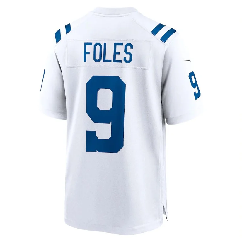 Custom Rugby Jerseys For Group Orders-IN.Colts #9 Nick Foles White Player Game Jersey Stitched American Football Jerseys