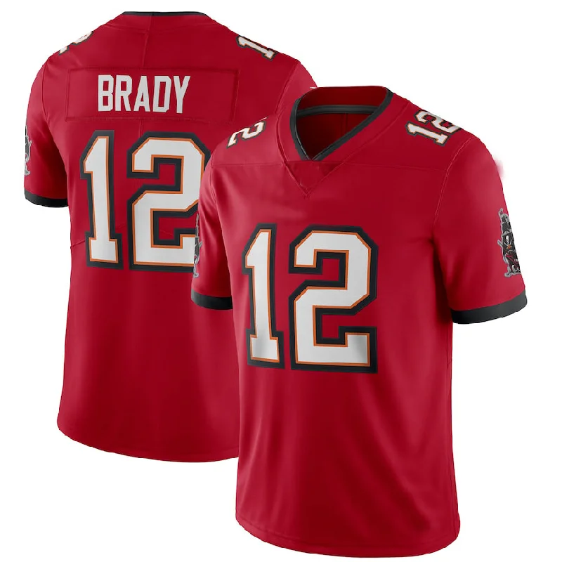 Custom Rugby Jerseys For Youth Competitions-TB.Buccaneers #12 Tom Brady Red Vapor Limited Jersey Stitched American Football Jerseys