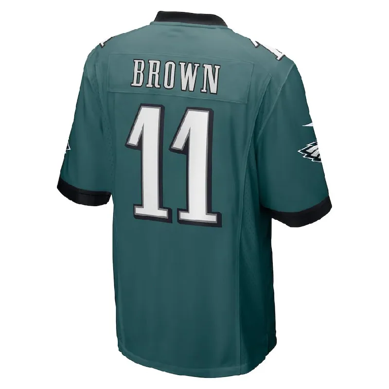 Personalized Rugby Jerseys For Custom Designs-P.Eagles #11 A.J. Brown Midnight Green Player Game Jersey Stitched American Football Jerseys