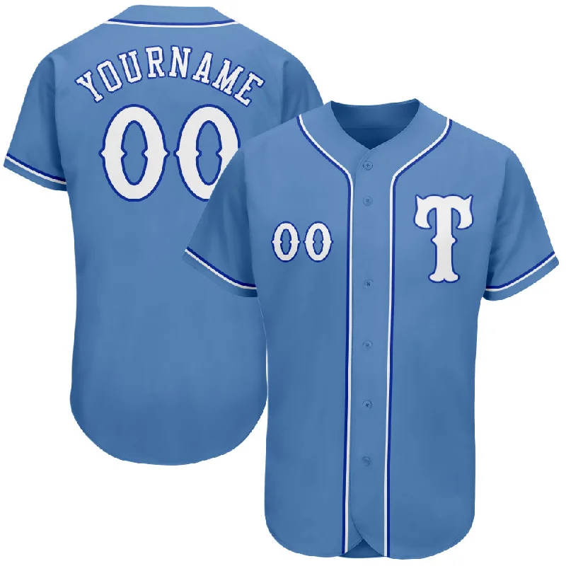 Baseball Jerseys For Custom Designs & Printing-Custom Light Blue White-Royal Authentic Baseball Jersey