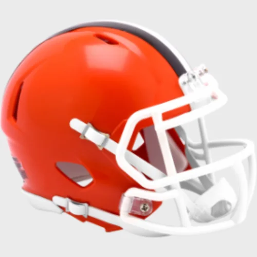 Rugby Helmets With Custom Numbers & Text-Cleveland Browns NFL Mini Speed Football Helmet 2024 Primary