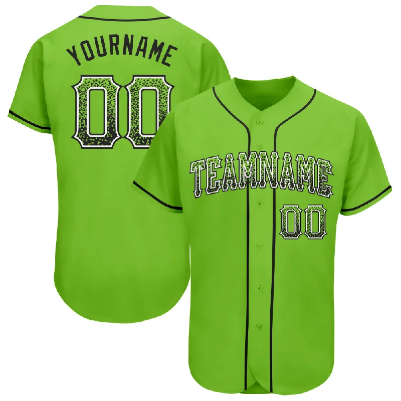 Baseball Jerseys For Local Competitions-Custom Neon Green Black-White Authentic Drift Fashion Baseball Jersey