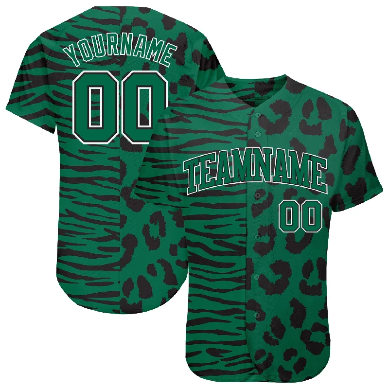 Customizable Baseball Jerseys-Custom 3D Pattern Design Leopard Skin Zebra Stripe Authentic Baseball Jersey