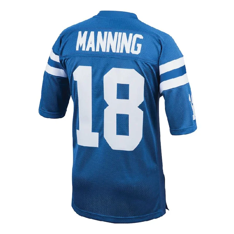 Custom Rugby Jerseys For Special Requests-IN.Colts #18 Peyton Manning Mitchell & Ness Royal 1998 Authentic Throwback Retired Player Jersey Stitched American Football Jerseys