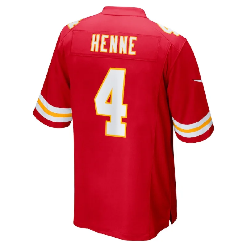 Custom Rugby Jerseys For International Tournaments-KC.Chiefs #4 Chad Henne Red Game Jersey Stitched American Football Jerseys