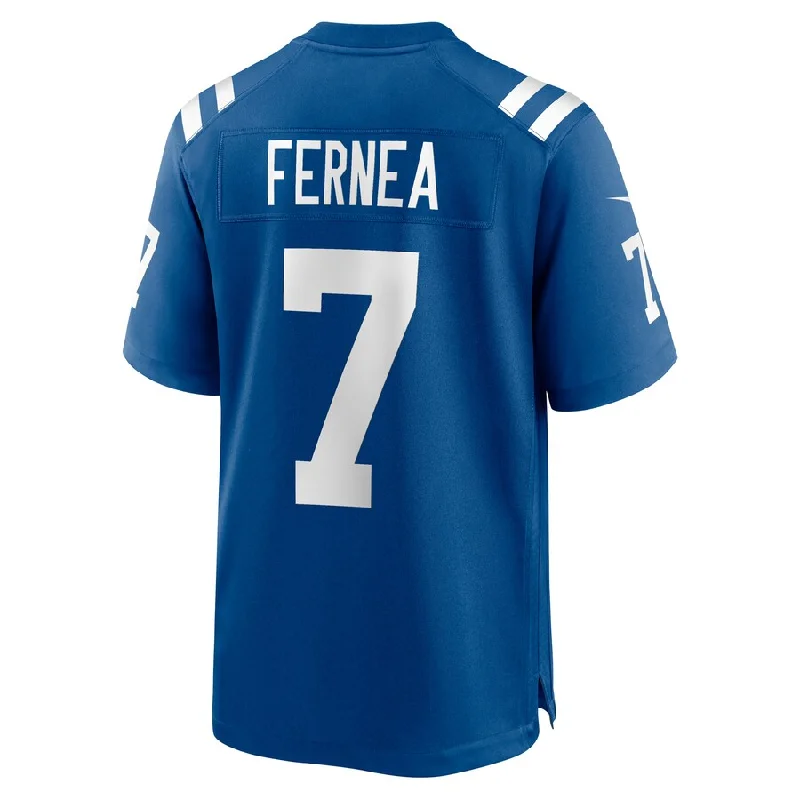 Custom Rugby Jerseys For Regional Competitions-IN.Colts #7 Ethan Fernea Royal Game Player Jersey Stitched American Football Jerseys