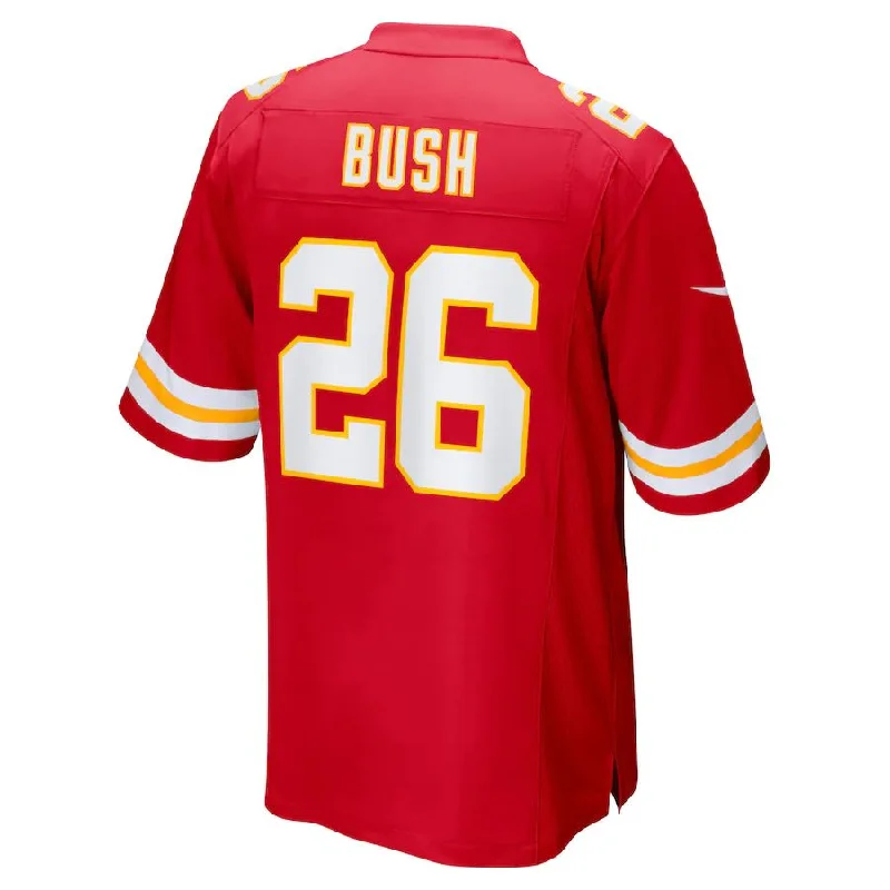 Rugby Jerseys With Custom Name Tags-KC.Chiefs #26 Deon Bush Red Game Player Jersey Stitched American Football Jerseys