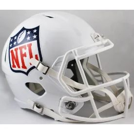 Custom Rugby Helmets With Adjustable Straps-NFL Shield Logo Full Size Speed Replica Football Helmet - NFL