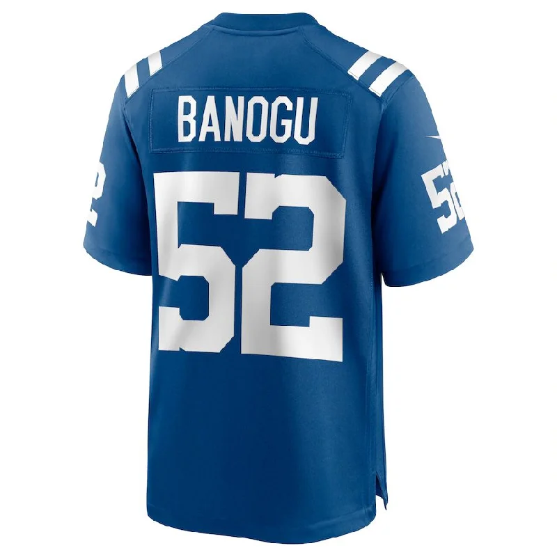 Rugby Jerseys With Custom Back Designs-IN.Colts #52 Ben Banogu Royal Game Jersey Stitched American Football Jerseys