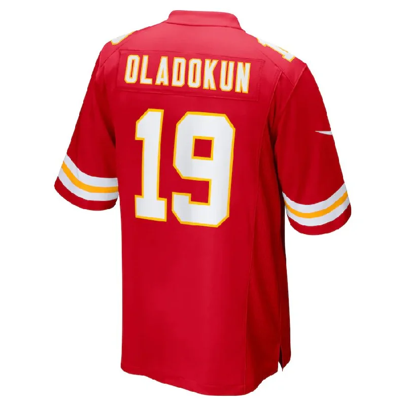 Custom Rugby Jerseys For Schools & Colleges-KC.Chiefs #19 Chris Oladokun Red Game Player Jersey Stitched American Football Jerseys