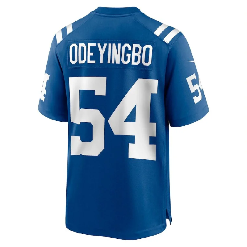 Custom Rugby Jerseys For Club Recognition-IN.Colts #54 Dayo Odeyingbo Royal Game Jersey Stitched American Football Jerseys