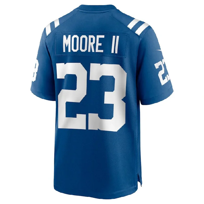 Personalized Rugby Jerseys For Fundraising Projects-IN.Colts #23 Kenny Moore II Royal Game Jersey Stitched American Football Jerseys