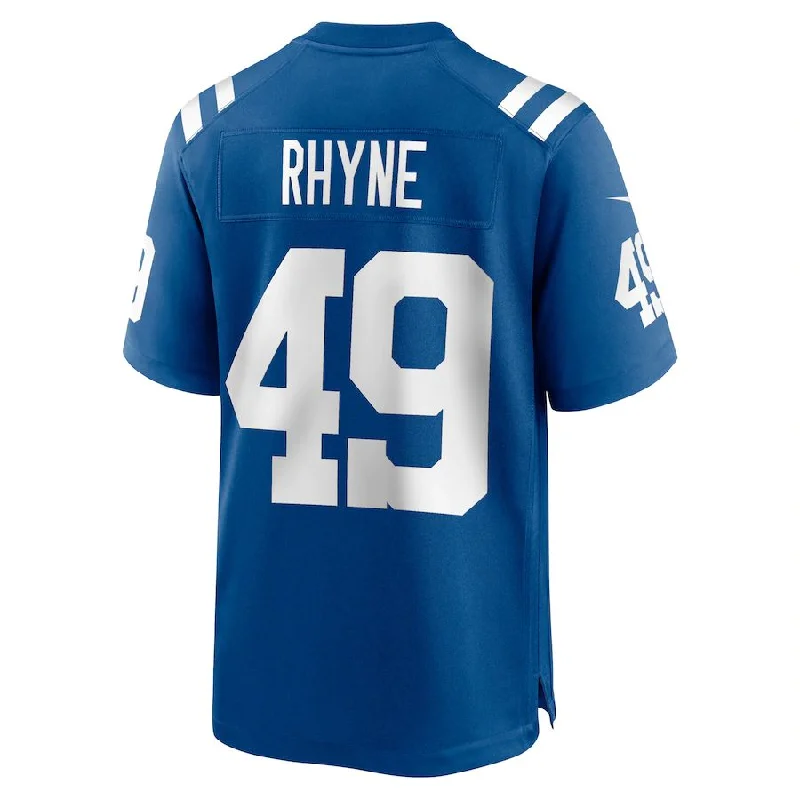 Personalized Rugby Jerseys For High School Teams-IN.Colts #49 Forrest Rhyne Royal Game Player Jersey Stitched American Football Jerseys