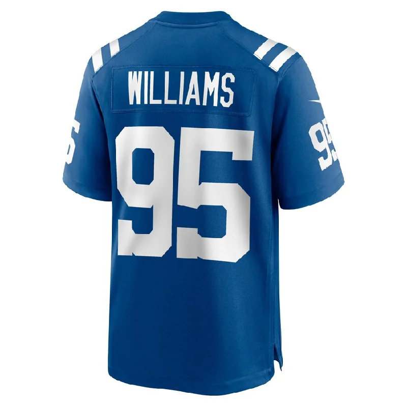 Rugby Jerseys For Holiday & Seasonal Events-IN.Colts #95 Chris Williams Royal Game Player Jersey Stitched American Football Jerseys